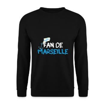 Fan de Marseille - Sweat-shirt Unisexe - noir - Devant - Alina (178cm) & Michal (187cm)