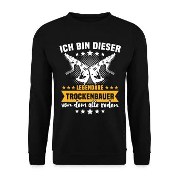 Trockenbauer Sprüche Trockenbau - Unisex Pullover - Schwarz - Vorne - Alina (178cm) & Michal (187cm)