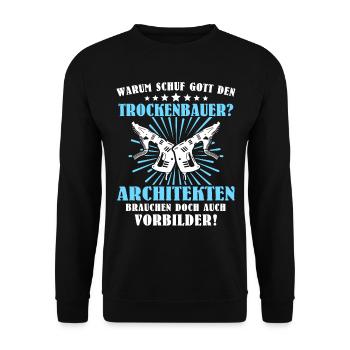 Trockenbauer Sprüche Trockenbau - Unisex Pullover - Schwarz - Vorne - Alina (178cm) & Michal (187cm)