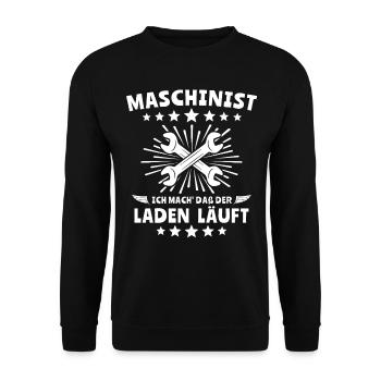 Maschinist - Unisex Pullover - Schwarz - Vorne - Alina (178cm) & Michal (187cm)