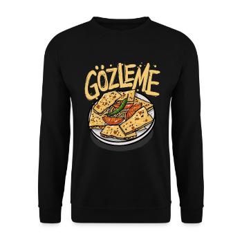 Gözleme Cuisine turque farcie - Sweat-shirt Unisexe - noir - Devant - Alina (178cm) & Michal (187cm)