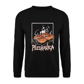 Pleskavica Balkan Meat Sur le gril - Sweat-shirt Unisexe - noir - Devant - Alina (178cm) & Michal (187cm)