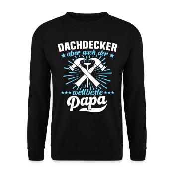 Dachdecker Papa Dachdecken Papas - Unisex Pullover - Schwarz - Vorne - Alina (178cm) & Michal (187cm)