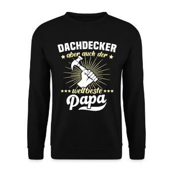 Papa Dachdecker Vater Dachdecken - Unisex Pullover - Schwarz - Vorne - Alina (178cm) & Michal (187cm)