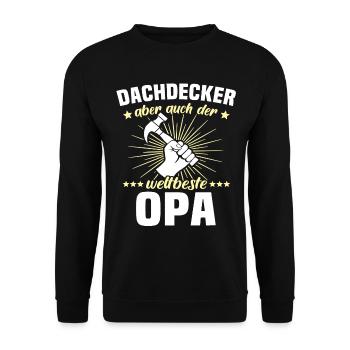 Papa Dachdecker Vater Dachdecken - Unisex Pullover - Schwarz - Vorne - Alina (178cm) & Michal (187cm)