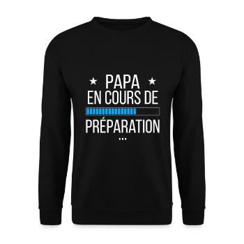 Papa en cours de préparation - Sweat-shirt Unisexe - noir - Devant - Alina (178cm) & Michal (187cm)