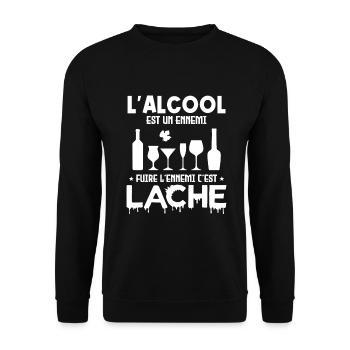 L'alcool est un ennemi - Sweat-shirt Unisexe - noir - Devant - Alina (178cm) & Michal (187cm)