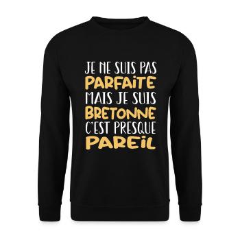 Cadeau Par parfaite mais Bretonne - Sweat-shirt Unisexe - noir - Devant - Alina (178cm) & Michal (187cm)