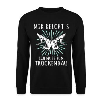 Trockenbauer Sprüche Trockenbau - Unisex Pullover - Schwarz - Vorne - Alina (178cm) & Michal (187cm)