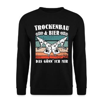 Trockenbauer Trockenbaumonteur Trockenbau - Unisex Pullover - Schwarz - Vorne - Alina (178cm) & Michal (187cm)