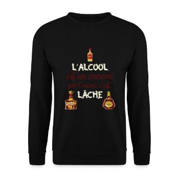 L'alcool est un ennemi - Sweat-shirt Unisexe - noir - Devant - Alina (178cm) & Michal (187cm)