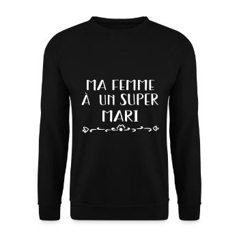 Ma femme à un super mari - Sweat-shirt Unisexe - noir - Devant - Alina (178cm) & Michal (187cm)