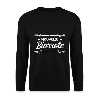 Nouvelle Biarrote - Idée cadeau bébé - Sweat-shirt Unisexe - noir - Devant - Alina (178cm) & Michal (187cm)
