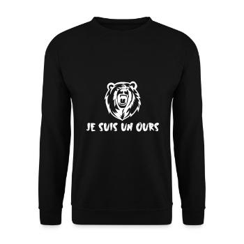 Je suis un ours - Sweat-shirt Unisexe - noir - Devant - Alina (178cm) & Michal (187cm)