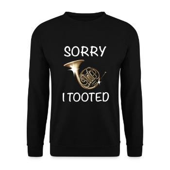 Funny French Horn Musical Instrument - Unisex Sweatshirt - black - Front - Alina (178cm) & Michal (187cm)