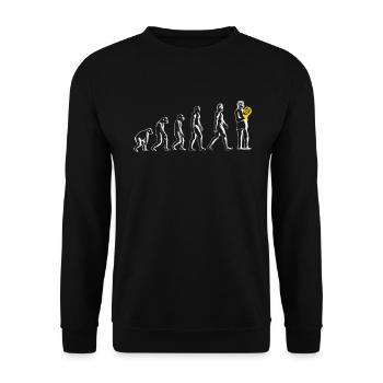 Funny French Horn Musical Instrument - Unisex Sweatshirt - black - Front - Alina (178cm) & Michal (187cm)
