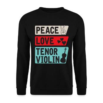 Tenor Violin Musical Instrument Viola - Unisex Pullover - Schwarz - Vorne - Alina (178cm) & Michal (187cm)