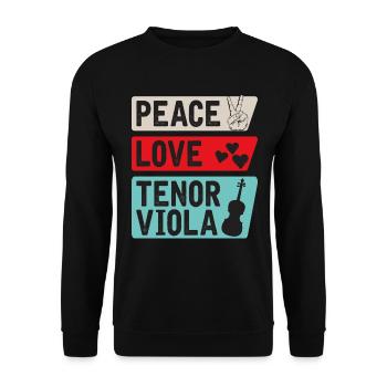 Ténor Alto Instrument de Musique Violoncelle - Sweat-shirt Unisexe - noir - Devant - Alina (178cm) & Michal (187cm)