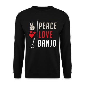 Banjo Musical Instrument Country Music - Unisex Sweatshirt - black - Front - Alina (178cm) & Michal (187cm)
