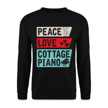 Cottage Piano Instrument Piano Lovers - Unisex Pullover - Schwarz - Vorne - Alina (178cm) & Michal (187cm)