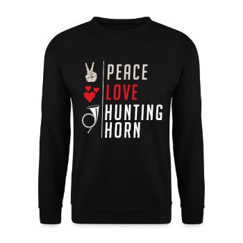 Cor de chasse Instrument de musique Cor - Sweat-shirt Unisexe - noir - Devant - Alina (178cm) & Michal (187cm)
