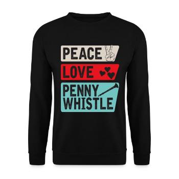 Peace Love Penny Instrument de sifflet - Sweat-shirt Unisexe - noir - Devant - Alina (178cm) & Michal (187cm)