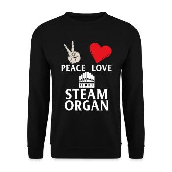 Steam Organ Instrument Calliope Music - Unisex Sweatshirt - black - Front - Alina (178cm) & Michal (187cm)