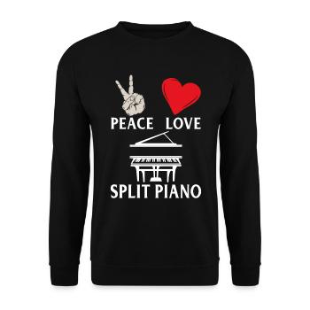 Split Piano Musical Instrument Pianists - Unisex Sweatshirt - black - Front - Alina (178cm) & Michal (187cm)