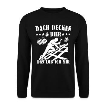 Dachdecker Biertrinker Dachdecken Bier - Unisex Pullover - Schwarz - Vorne - Alina (178cm) & Michal (187cm)