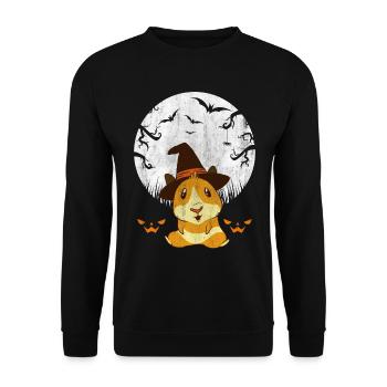 Halloween Hamster Pumpkins Scary Bat - Unisex Sweatshirt - black - Front - Alina (178cm) & Michal (187cm)