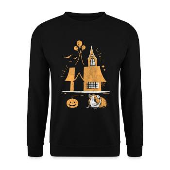 Halloween Hamster In Halloween Yard - Unisex Sweatshirt - black - Front - Alina (178cm) & Michal (187cm)