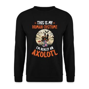 Halloween Axolotl Citrouille Halloween Yard - Sweat-shirt Unisexe - noir - Devant - Alina (178cm) & Michal (187cm)