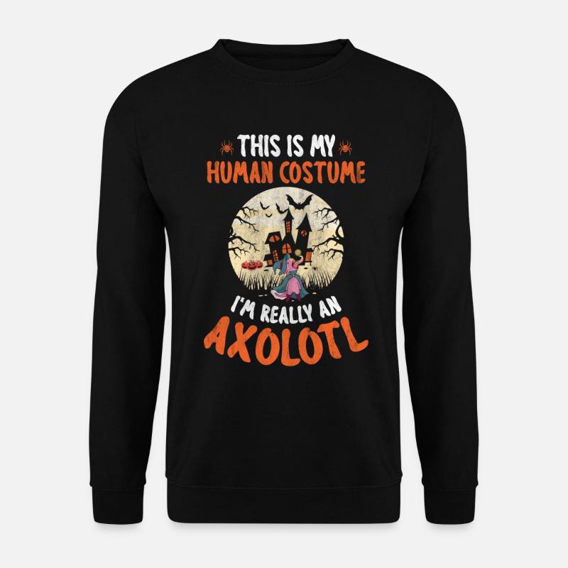 Halloween Axolotl Pumpkin Halloween Yard - Unisex Sweatshirt - black