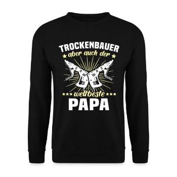 Trockenbauer Papa Trockenbaumonteur Papas - Unisex Pullover - Schwarz - Vorne - Alina (178cm) & Michal (187cm)