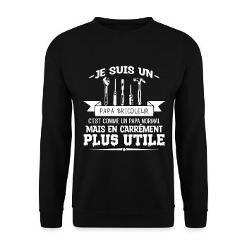 je suis un papa bricoleur - humour papa bricolage - Sweat-shirt Unisexe - noir - Devant - Alina (178cm) & Michal (187cm)