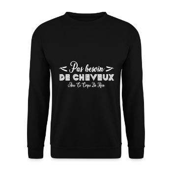 Pas besoin de cheveux avec ce corps de rêve - Sweat-shirt Unisexe - noir - Devant - Alina (178cm) & Michal (187cm)