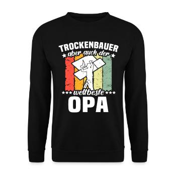 Trockenbau Opa Trockenbauer Opas - Unisex Pullover - Schwarz - Vorne - Alina (178cm) & Michal (187cm)