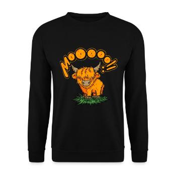 Scottish Highland Cow Cattle Cow Whisperer Farming - Unisex Sweatshirt - black - Front - Alina (178cm) & Michal (187cm)