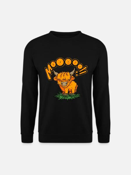 Scottish Highland Cow Cattle Cow Whisperer Farming - Unisex Pullover - Schwarz