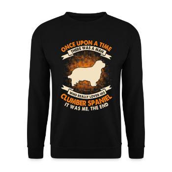 Once time - Clumber Spaniel - Unisex Sweatshirt - black - Front - Alina (178cm) & Michal (187cm)