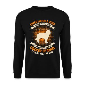 Once upon a time - Cocker Spaniel - Unisex Sweatshirt - black - Front - Alina (178cm) & Michal (187cm)