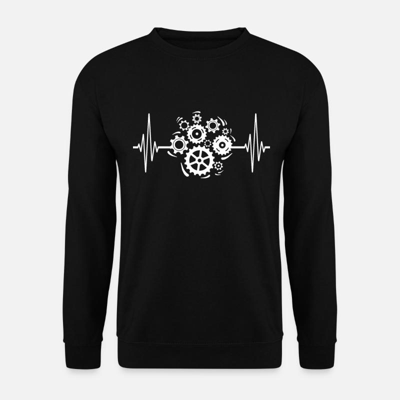 Machinist ECG Machine Operator HeartLine - Unisex Sweatshirt - black