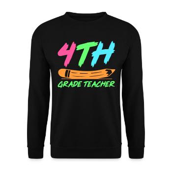 4th Grade Teacher Educator Job Education School - Unisex Sweatshirt - black - Front - Alina (178cm) & Michal (187cm)
