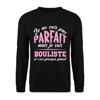 je ne suis pas parfait mais je suis bouliste - Sweat-shirt Unisexe - noir - Devant - Alina (178cm) & Michal (187cm)
