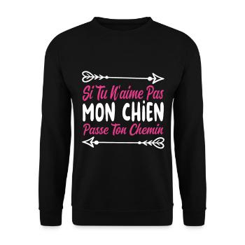 Si tu n’aimes pas mon chien - Sweat-shirt Unisexe - noir - Devant - Alina (178cm) & Michal (187cm)