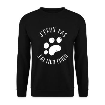 j'Peux pas j'ai mon chien - Sweat-shirt Unisexe - noir - Devant - Alina (178cm) & Michal (187cm)
