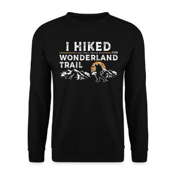 Hiking - Wonderland Trail - Unisex Sweatshirt - black - Front - Alina (178cm) & Michal (187cm)