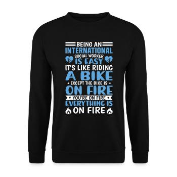 International Social Worker Occupation Profession - Unisex Sweatshirt - black - Front - Alina (178cm) & Michal (187cm)