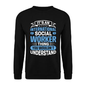 C’est une chose de travailleur social international vous - Sweat-shirt Unisexe - noir - Devant - Alina (178cm) & Michal (187cm)