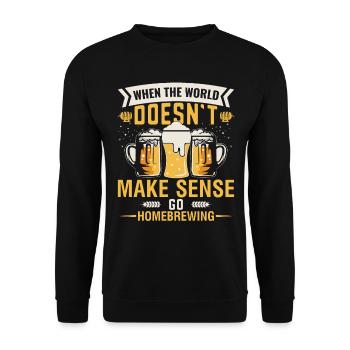 Quand le monde n’a pas de sens, faites du homebrewing - Sweat-shirt Unisexe - noir - Devant - Alina (178cm) & Michal (187cm)